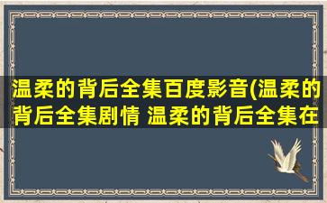 温柔的背后全集百度影音(温柔的背后全集剧情 温柔的背后全集在线观看)